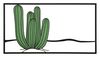 Quadro semplice in metallo cactus verde 60x33  41712
