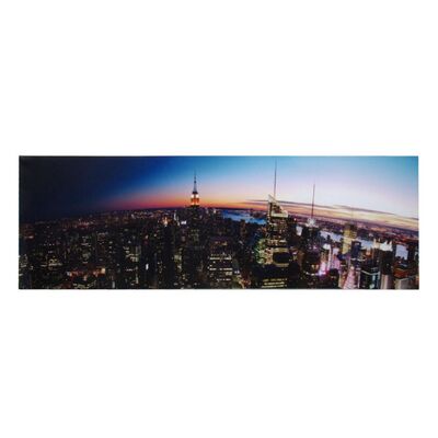 Quadro skyline New York al tramonto stampa incorniciata moderna 45x140 37628 COLORI E LUCI