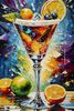Quadro cocktail esplosione di colore e ghiaccio decorato su tela laccata 62x92  43988 - foto 4