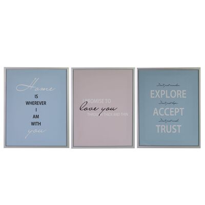 Quadri 45x60 con scritte - set 3 pezzi 37644 COLORI E LUCI