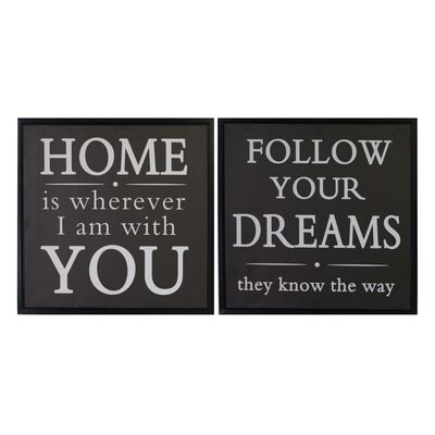 Quadri neri scritte bianche Home is wherever I am with you 50x50 37640 COLORI E LUCI