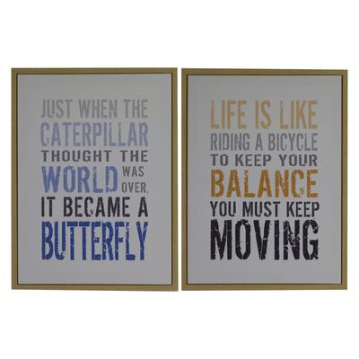 Set 2 quadri con scritte 60x80cm  37639