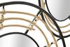 Particolare di Decorazione quadro da muro con cerchi in rattan e specchi 111x59  41328