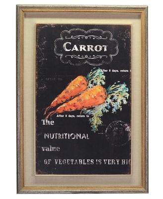 Quadro 55,5x75,5 cucina sfondo scuro con carote e scritte 43503 COLORI E LUCI