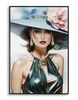 Quadro donna gioielli e cappello decorato 62x92  43146