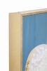 Particolare di Quadro donna azzurro cappello fiorito chic senza tempo 62x92  43151