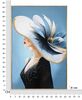 Quadro donna azzurro cappello fiorito chic senza tempo 62x92  43151 - foto 6