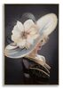 Quadro donna elegante sotto la tesa del cappello con perle 62x92  43140