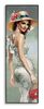 Quadro dipinto donna chic con cappello fiori rossi e nastro blu 52x152 43136 COLORI E LUCI
