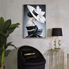 Quadro volto di donna celato da grande cappello elegante toni neri 62x92  43154 - foto 5