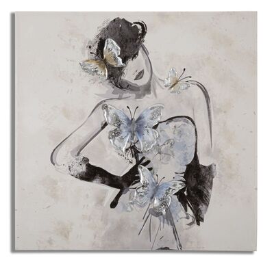 Quadro con farfalle posate su donna 80cm  40392