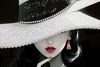 Immagine aggiuntiva di Quadro donna glamour toni del nero accenti rossi gioielli applicati 62x92  43
