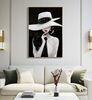 Quadro donna glamour toni del nero accenti rossi gioielli applicati 62x92  43155 - foto 5