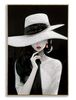 Quadro donna glamour toni del nero accenti rossi gioielli applicati 62x92  43155