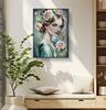 Quadro donna graziosa con rose e mughetti nei capelli 72x102  43152 - foto 5