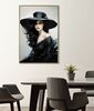 Quadro donna lady noir misteriosa cappello e scollo con ornamenti 62x92 43150 COLORI E LUCI - foto 5