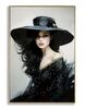 Quadro donna lady noir misteriosa cappello e scollo con ornamenti 62x92 43150 COLORI E LUCI