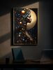 Quadro decorativo LED donna universo sfere dorate e luna 60x90  44362 - foto 7