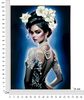 Quadro donna stilosa sguardo profondo fiori nei capelli 72x102  43149 - foto 6