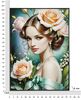 Quadro volto di donna romantico rugiada rose e mughetti 72x102  43153 - foto 6