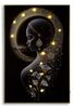 Quadro intenso profilo di donna avvolto da decoro dorato 60x90  44361 - foto 5