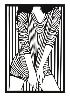 Quadro in metallo nero donna moda fashion 40x60  41692