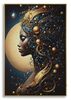Immagine aggiuntiva di Quadro profilo di donna fantasy con led su sfondo di grande luna 60x90  44363