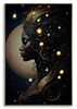 Quadro profilo di donna fantasy con led su sfondo di grande luna 60x90  44363 - foto 5