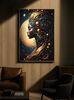 Quadro profilo di donna fantasy con led su sfondo di grande luna 60x90  44363 - foto 7