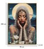 Quadro donna con copricapo gioiello led fiori e sfondo luna 70x100  44359 - foto 10