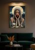 Quadro donna con copricapo gioiello led fiori e sfondo luna 70x100  44359 - foto 8