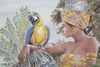 Immagine aggiuntiva di Meraviglioso quadro lungo con donna nella giungla con paggagallo 120x90  4098