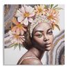 Immagine aggiuntiva di Quadro bellissima donna africana fiori in testa 100x100  40975