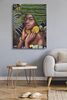 Quadro grande 90x120 donna africana copricapo verde etnico e grandi orecchinii  40976 - foto 4