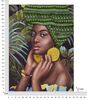 Quadro grande 90x120 donna africana copricapo verde etnico e grandi orecchinii  40976 - foto 5
