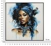 Quadro sfumature astratte blu e azzurre donna con turbante 82x80  43143 - foto 6