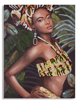 Quadro etnico bella e giovane donna africana 90x120  40977