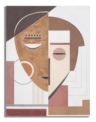 Quadro geometrico etnico astratto viso 60x80  40965