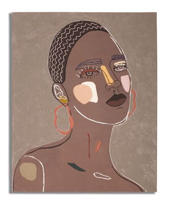 Quadro tribale viso di donna 80x100  40966