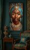 Quadro viso di donna con turbante 50x100 lungo verticale  44353 - foto 6