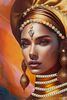 Immagine aggiuntiva di Quadro bellissimo viso di donna con turbante e gioielli modello B 72X102  422