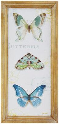 Quadro bordo shabby 28x60cm farfalle colorate Butterfly 39616 COLORI E LUCI