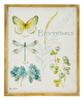 Quadro con cornice legno e disegno di fiori e farfalla gialla 41x51cm 39618 COLORI E LUCI