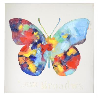 Quadro 60x60cm con farfalla multicolore azzurro blu rossa 39941 COLORI E LUCI