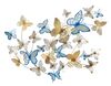 Quadro farfalle tonalit&agrave; azzurro celeste decorativo in metallo 132x95,5 40699 COLORI E LUCI