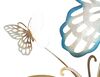 Particolare di Quadro in metallo scia di farfalle toni blu azzurro home decor 59,5x111,5  40702