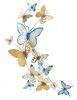 Quadro in metallo scia di farfalle toni blu azzurro home decor 59,5x111,5  40702