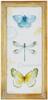 Quadro con farfalle e libellula 28x60cm e cornice in legno 39617 COLORI E LUCI
