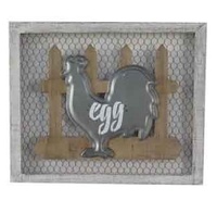 Quadro con gallina EGG e recinto 46x38cm 37673 COLORI E LUCI