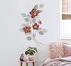 Composizione a quadro da parete con mazzo fiori toni rossi bordeaux 68,6x98,4  41317 - foto 4